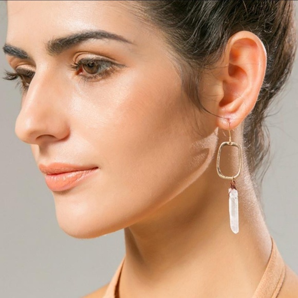 Antiqued Dainty Gold Crystal Wire Wrapped Earrings - Picture 4 of 8